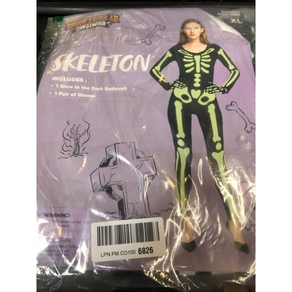 Spooktacular Creations Women Skeleton Costume, Glow in the Dark Bodysuit for Hal - Picture 2 of 2